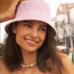 Pink bucket hat